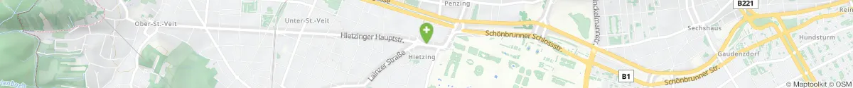 Kartendarstellung des Standorts für Alt-Hietzinger Apotheke Zum Auge Gottes in 1130 Wien